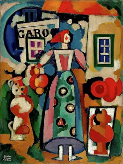 Popular Song - The Russian Woman and "Figaro", c1916. Creator: Souza-Cardoso, Amadeo de (1887-1918)