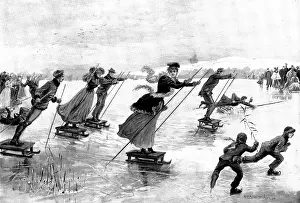 Speed Prints: A Popular Winter Amusement in Germany, 1898. Creator: HC Seppings Wright