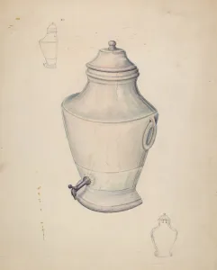 Al Curry Collection: Porcelain Lavabo, c. 1938. Creator: Al Curry