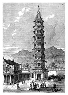 Images Dated 29th February 2008: The Porcelain Tower of Nanjing, China, c1895