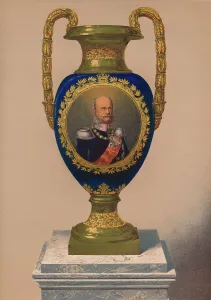 King Of Great Britain And Ir Prints: Porcelain Vase, 1863. Artist: Robert Dudley