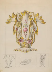 Edith Magnette Prints: Porcelain Vase, c. 1936. Creator: Edith Magnette