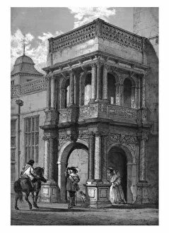 Nash Collection: Porch at Audley End, Essex, c1840. Creator: Unknown