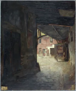 6th Arrondissement Prints: Porch of the Cheval-Blanc inn, rue Mazet, 1898. Creator: Victor Marec