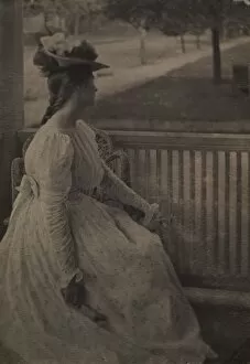 On the Porch (Julia Hall McCune), c. 1897. Creator: Clarence H. White (American, 1871-1925)