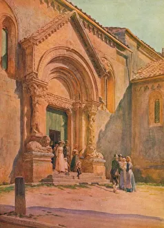 Walter Frederick Roofe Prints: The Porch of the Pieve at San Quirico D Orcia
