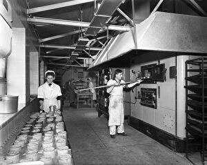 Baking Gallery: Pork pie production, Rawmarsh, South Yorkshire, 1955. Artist: Michael Walters