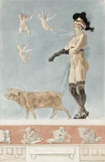Pornokrates (La Dame au cochon). Artist: Rops, Felicien (1833-1898)