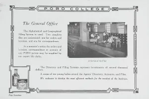 Poro College Prints: Poro College; The general office; A section of the files, 1922. Creator: Unknown