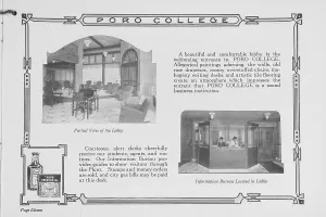 Jean Blackwell Hutson Division Prints: Poro College; Partial view of the lobby; Information Bureau located in lobby