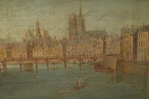 Pont Saint Louis Prints: Port au Foin and the eastern end of Ile de la Cite, c1760. Creator: Hyacinthe de La Pegna