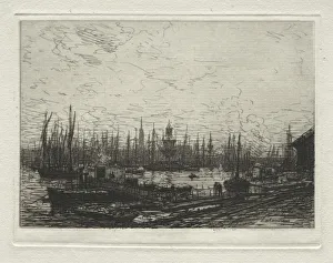 Maxime Lalanne Prints: The Port of Bordeaux, Evening. Creator: Maxime Lalanne (French, 1827-1886)