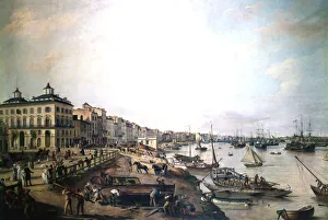Dockside Prints: The Port of Bordeaux, France, 1804. Artist: Pierre Lacour I