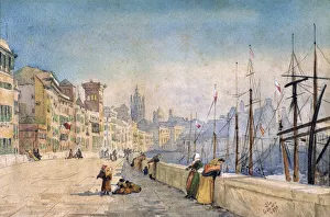 Youngster Prints: The Port of Genes, 1878. Artist: JL Gennato