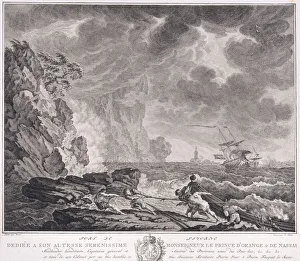 Fisherman Gallery: Port of Livorne, ca. 1770. Creator: Simon Fokke