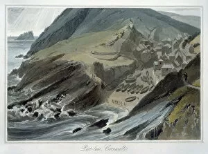 Cornish Gallery: Port Looe, Cornwall, 1814-1825. Artist: William Daniell