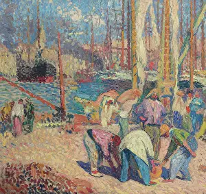 Yacht Harbour Prints: The port of Marseille, 1918-1922. Creator: Martin, Henri (1860-1943)