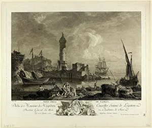 Adrian Zingg Prints: Port near Naples, 1754/1808. Creator: Adrian Zingg