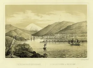 Petropavlovsk Kamchatskiy Prints: Port of Petropavlovsk, Kamchatka, 1856. Creator: Ivan Dem'ianovich Bulychev