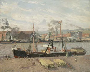 Shipping Prints: Port Of Rouen, Unloading Wood, 1898. Creator: Camille Pissarro