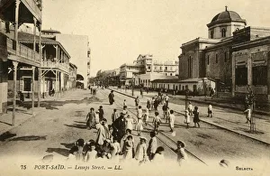 Mediterranean Prints: Port-Said. - Lesseps Street. - LL. c1918-c1939. Creator: Unknown