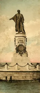 Port Said. - Statue of Ferdinand de Lesseps , c1918-c1939. Creator: Unknown Port Said. - Statue of Ferdinand de Lesseps , c1918-c1939. Creator: Unknown