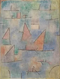 Landscapemodernpainting Prints: Port with sailboats (Hafen mit Segelschiffen), 1937. Creator: Klee, Paul (1879-1940)