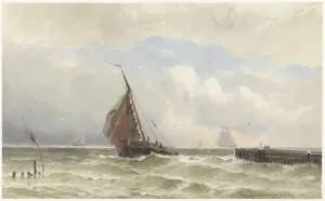 Flushing Zeeland Netherlands Prints: Port of Vlissingen, with incoming sailing ship