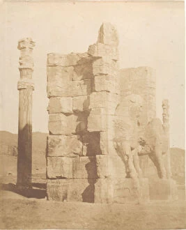 Porta d entrata alla ruine de Persepolis, 1858. Creator: Luigi Pesce