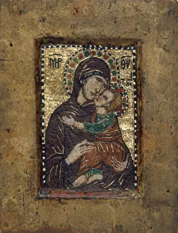 Portable Icon with the Virgin Eleousa, Byzantine, early 1300s. Creator: Unknown Portable Icon with the Virgin Eleousa, Byzantine, early 1300s. Creator: Unknown