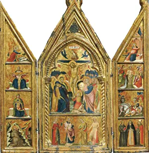 Dead Christ Prints: Portable Triptych with a central Crucifixion