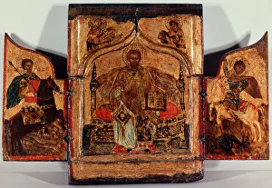 Nicholas St Prints: Portable triptych of Saint Nicholas. Creator: Unknown
