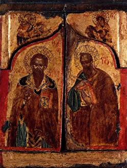 Nicholas St Prints: Portable triptych of Saint Nicholas. Creator: Unknown