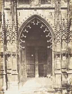 Bacot Gallery: Portail des Marmousets, Saint-Ouen de Rouen, 1852-54. Creator: Edmond Bacot