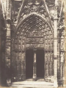 Stonework Prints: Portail de la Calende, Rouen Cathedral, 1852-54. Creator: Edmond Bacot