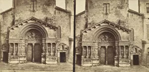 Baldus Edouard Denis Collection: [Portal, Church of Saint-Trophime, Arles], ca. 1864. Creator: Edouard Baldus
