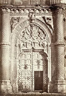 Portal Prints: Portal, Mendoza Palace, Guadalajara, 1856. Creator: Charles Clifford