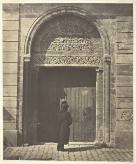 Bisson Auguste Rosalie Prints: The Portal of Saint Ursinus at Bourges, rue du Vieux Poirier, 1854, printed 1854