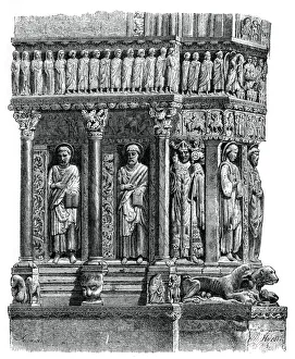 Detail of the portal of St Trophimus, Arles, 12th century, (1870) Detail of the portal of St Trophimus, Arles, 12th century, (1870)