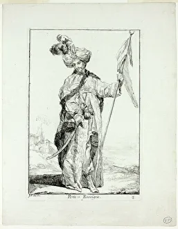 Flag Bearer Prints: Porte-Enseigne, plate three from Caravanne du Sultan à la Mecque