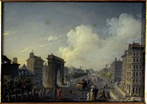 Porte St Denis Prints: Porte Saint-Denis and the boulevard