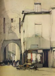 Porte St Pater, Vannes, c20th century (1935). Artist: Harry Tittensor