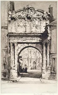 Townscape Prints: Porte St Pierre, Auxerre, 1912. Creator: Albany E Howarth