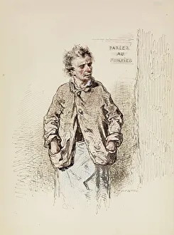 Chevallier Sulpice Guillaume Prints: The Porter, 1852-1866. Creator: Paul Gavarni