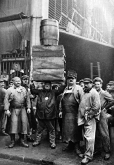Porters at the Central Market, Paris, 1931.Artist: Ernest Flammarion Porters at the Central Market, Paris, 1931.Artist: Ernest Flammarion