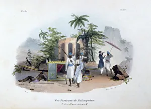 Jean Henri Prints: Porteurs de Palanquins, 1828. Artist: Jean Henri Marlet