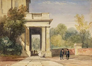 Portico Prints: Portico, Chelsea Hospital, 1820-40. Creator: David Cox the Elder