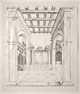 A Portico. Creator: Erhard Schon (German, c. 1491-1542)