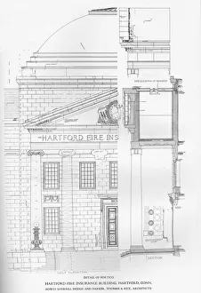 Hartford Prints: Detail of portico - Hartford Fire Insurance Building