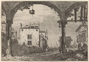 Canal Giovanni Antonio Collection: The Portico with the Lantern, c. 1735 / 1746. Creator: Canaletto